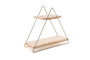 Hanah Home Estantería de pared de madera maciza Dorado y Marrón